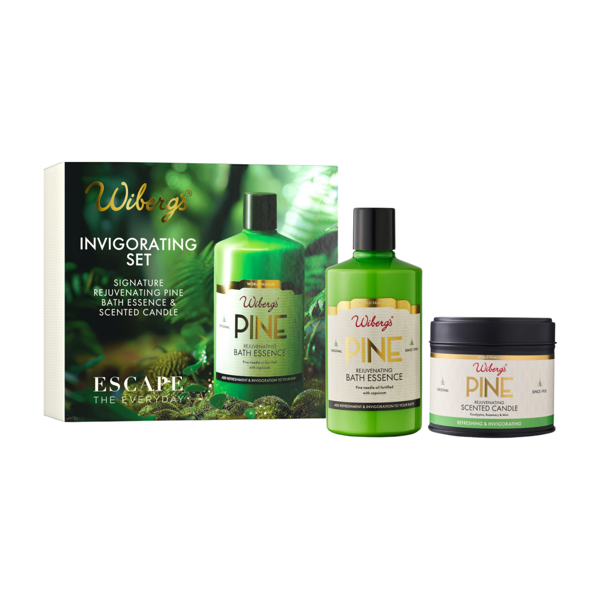 Invigorating Set – Pine Bath Essence & Candle - Wibergs